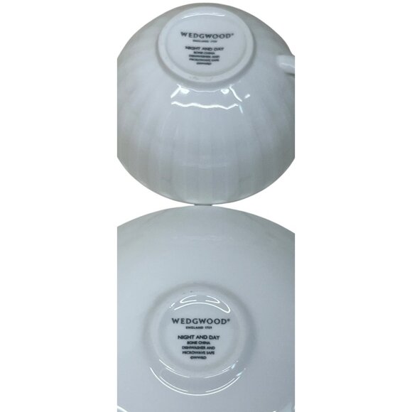 Wedgwood Night and Day Bone China Cup and Saucer Set England 5 7/8" - Picture 6 of 9